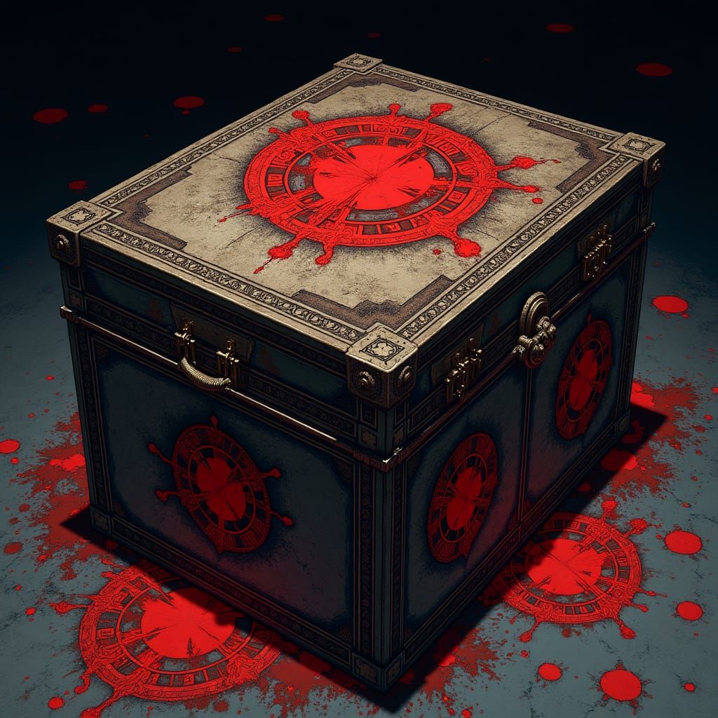 Cursed Japanese Box with Ominous Seals
