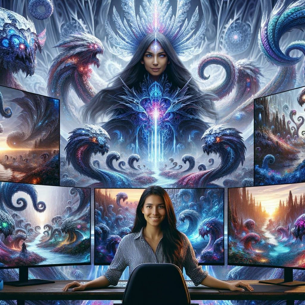 Fantasy Game Developer in Anime Fractal Style