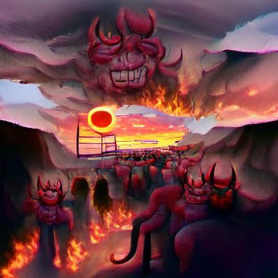 Infernal Sunset: A Fiery Sky