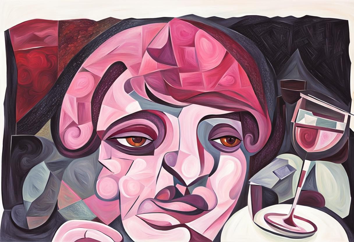 Woman's Empty Indulgence: A Cubist Depiction of Gluttony