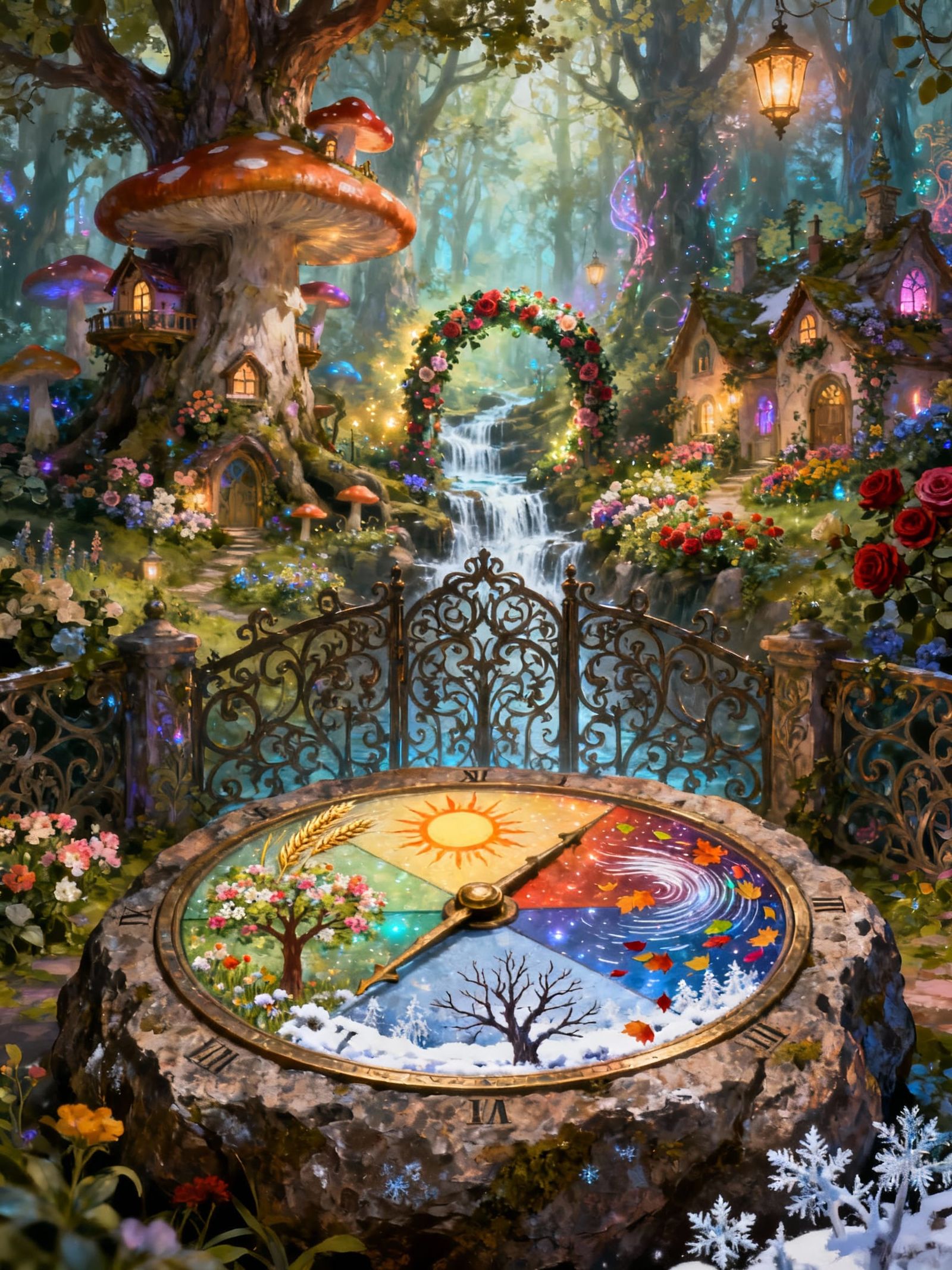 Magical Four Seasons Dial in Rock with Fairy World