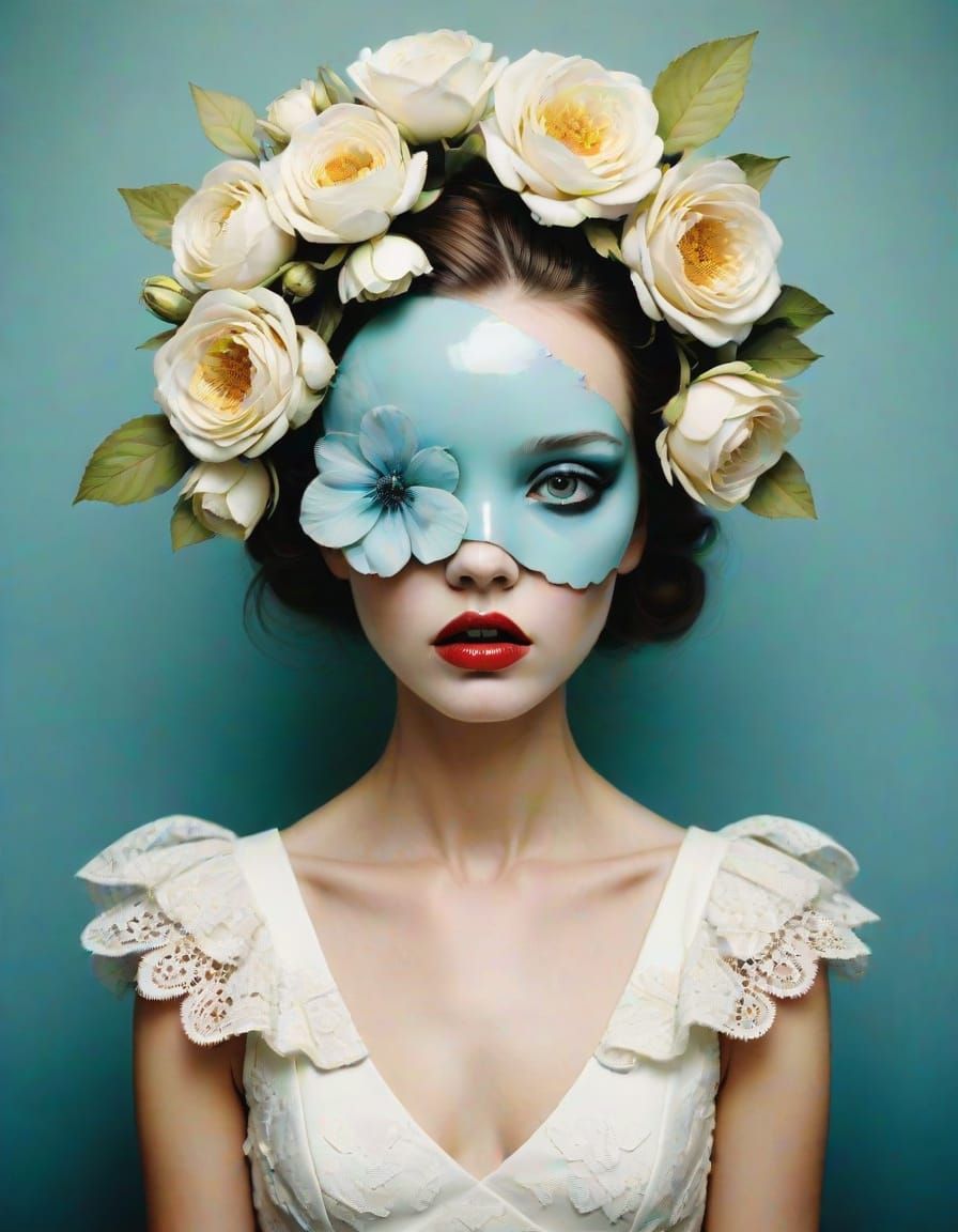 Ethereal Blue Dreamscape in Vibrant Digital Art