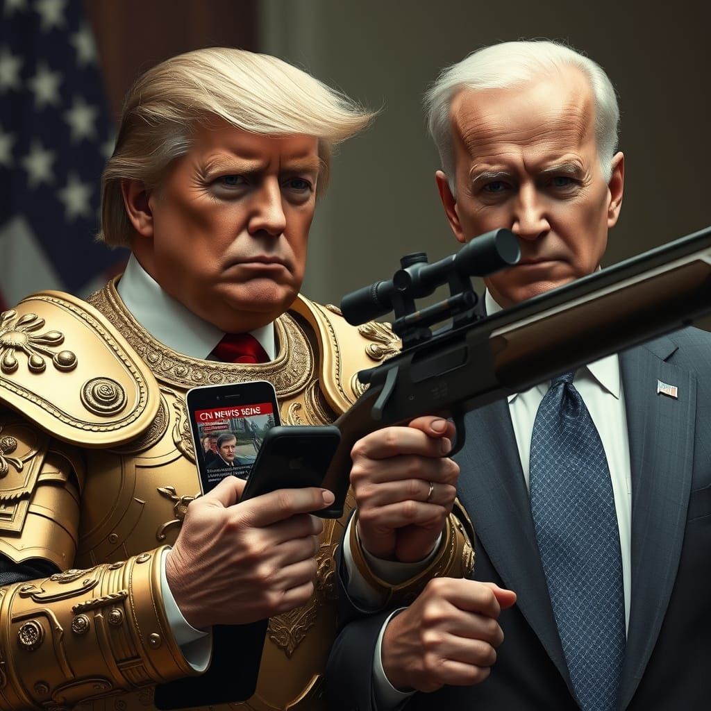 Political Standoff in Hyperrealistic Digital Art