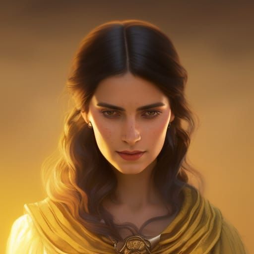 Freckled Woman in Tavern: Detailed Digital Portrait