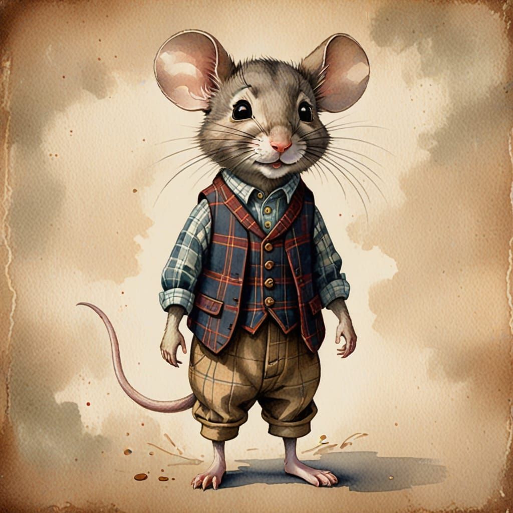 MR MOUSE WEARING TARTAN