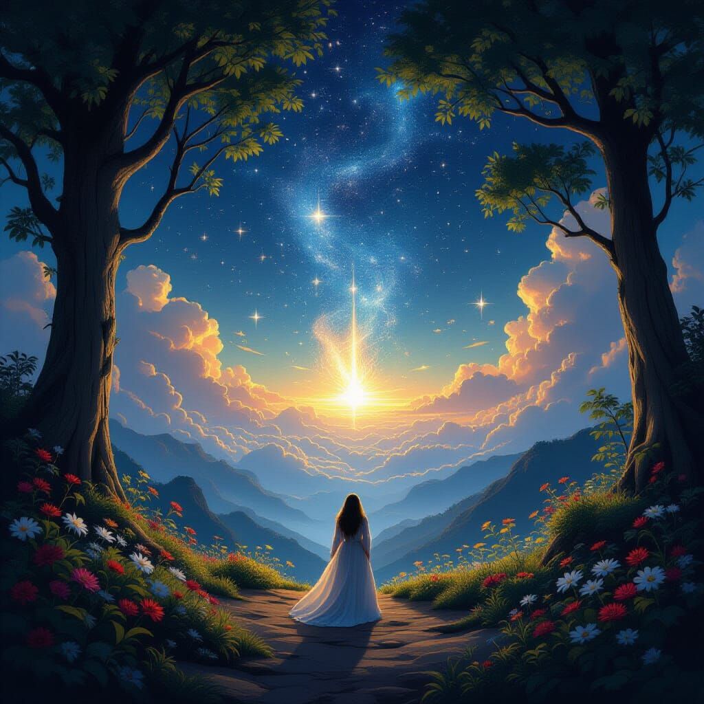 Divine Radiance Weaving the Cosmos