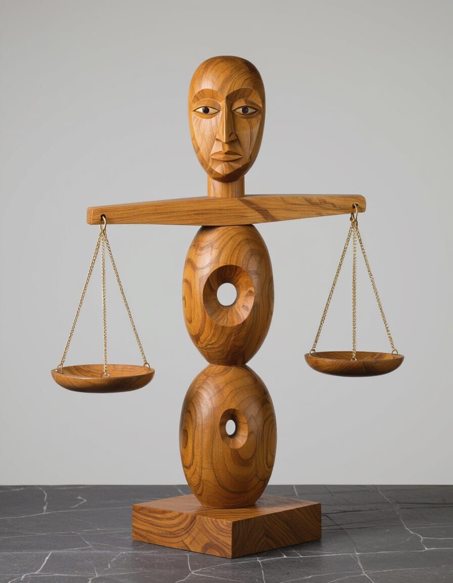 Art Wood Carving: Surrealist Balance in Modern Style