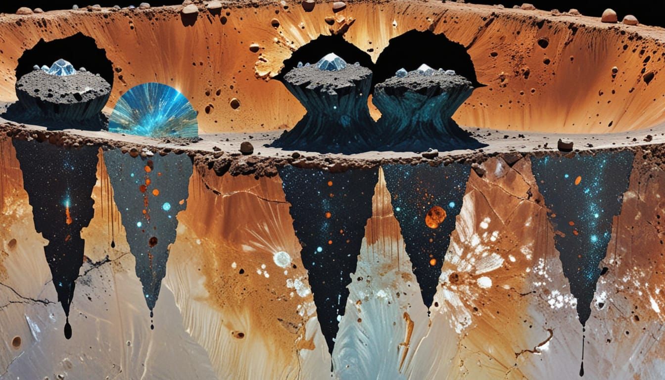 Cosmic Moissanite Crater in Vibrant Colors