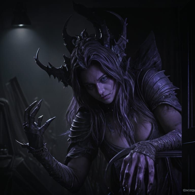 Eerie Closet Creature in Dark Fantasy Style