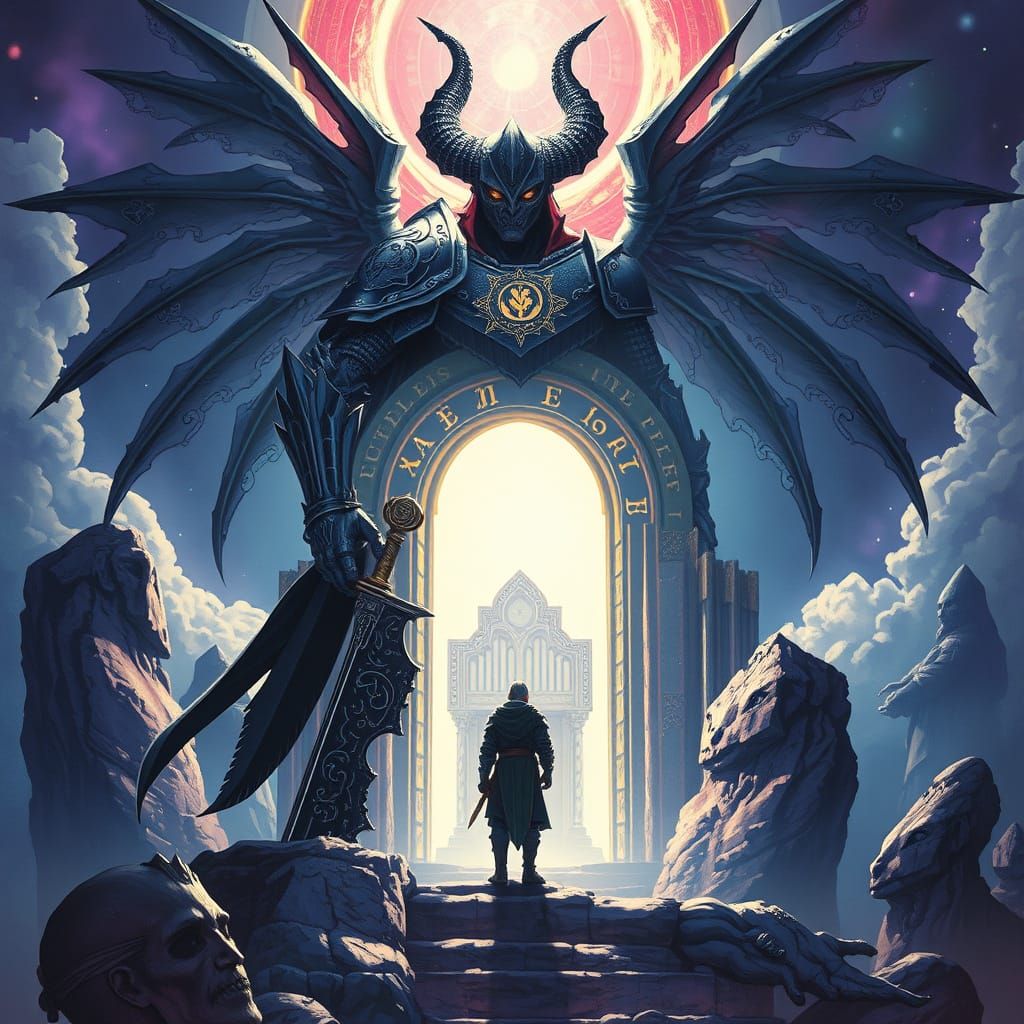 Celestial Demon Knight Guarding Dimensional Portal