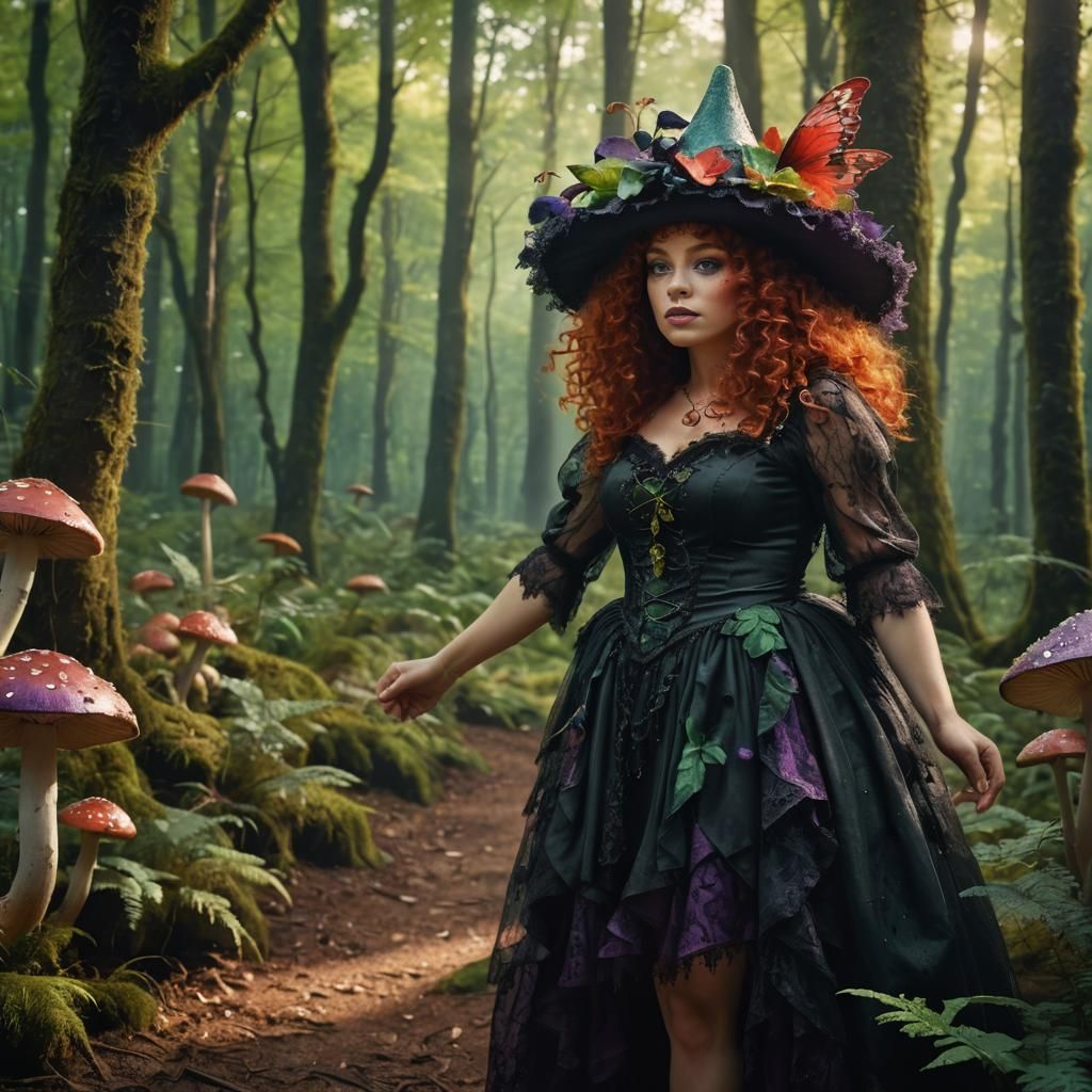 Enchanting Fairy in Forest: Vibrant Digital Art