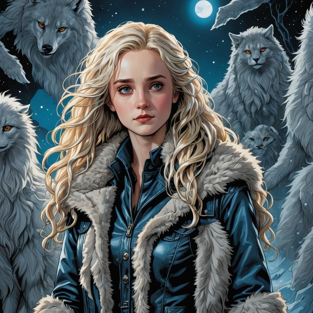 Luna Lovegood in Fur-Lined Leather, Comic Book Art