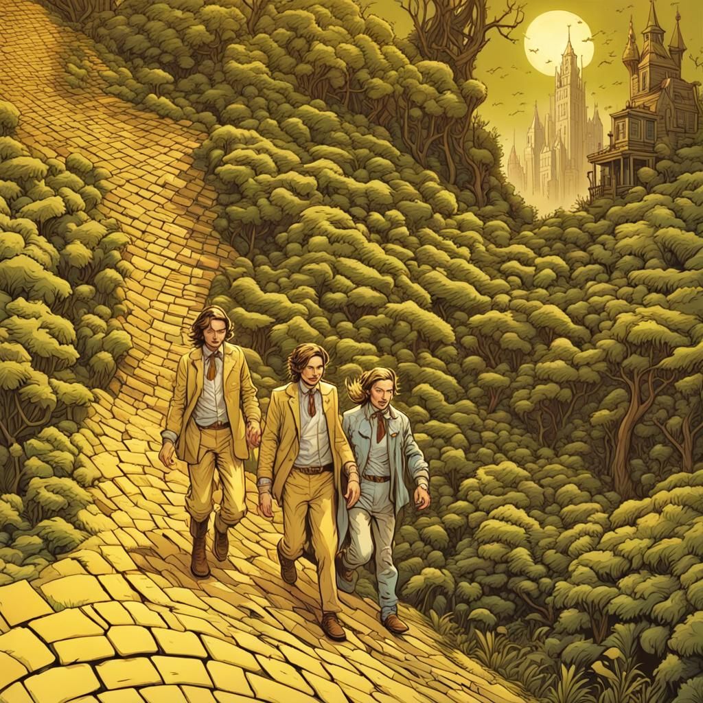 Bizarre Yellow Brick Road in Comic Book Art