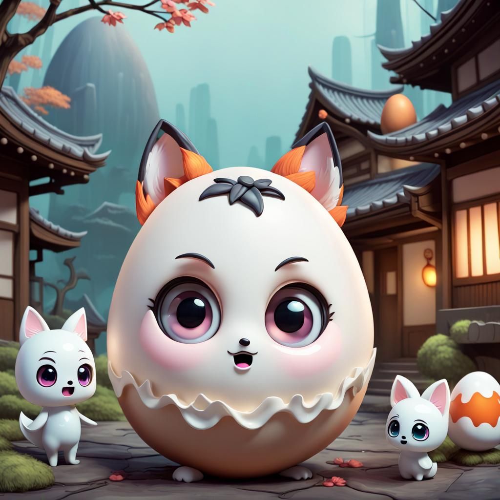 Chibi Kawaii Characters in Japanese Art Style