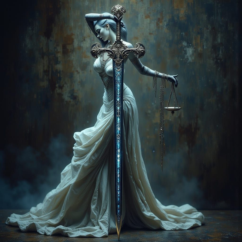 Gothic Justice: Ethereal Longsword with Cruciform Hilt