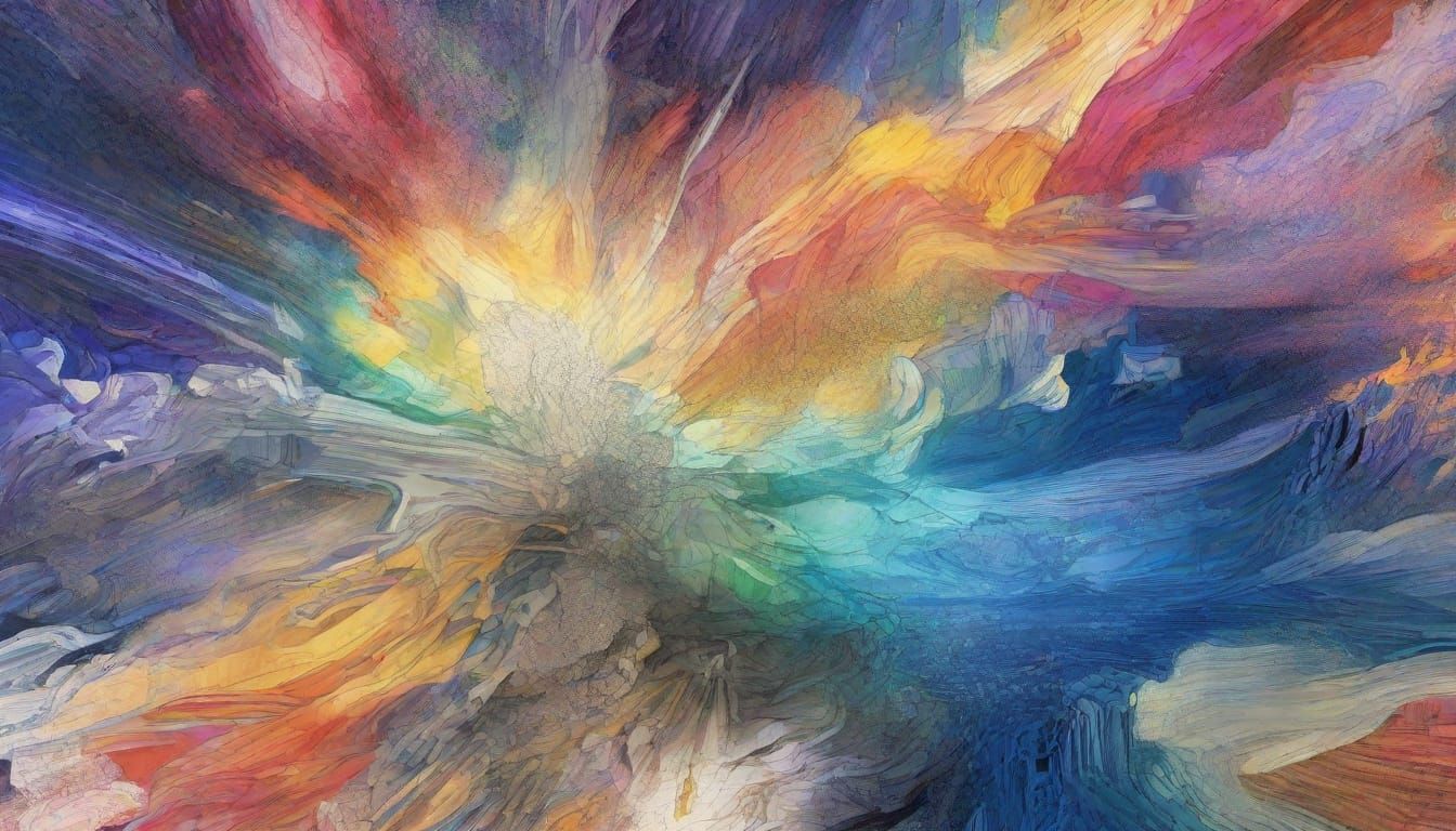 Prism Refracting Light in Vibrant Oil Painting Style