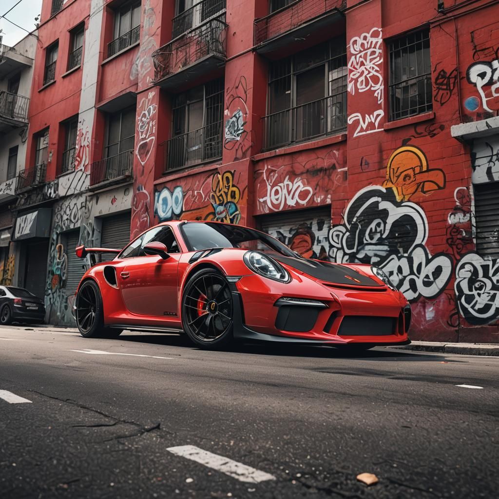 Red Porsche 911 GT3 RS Concept Art