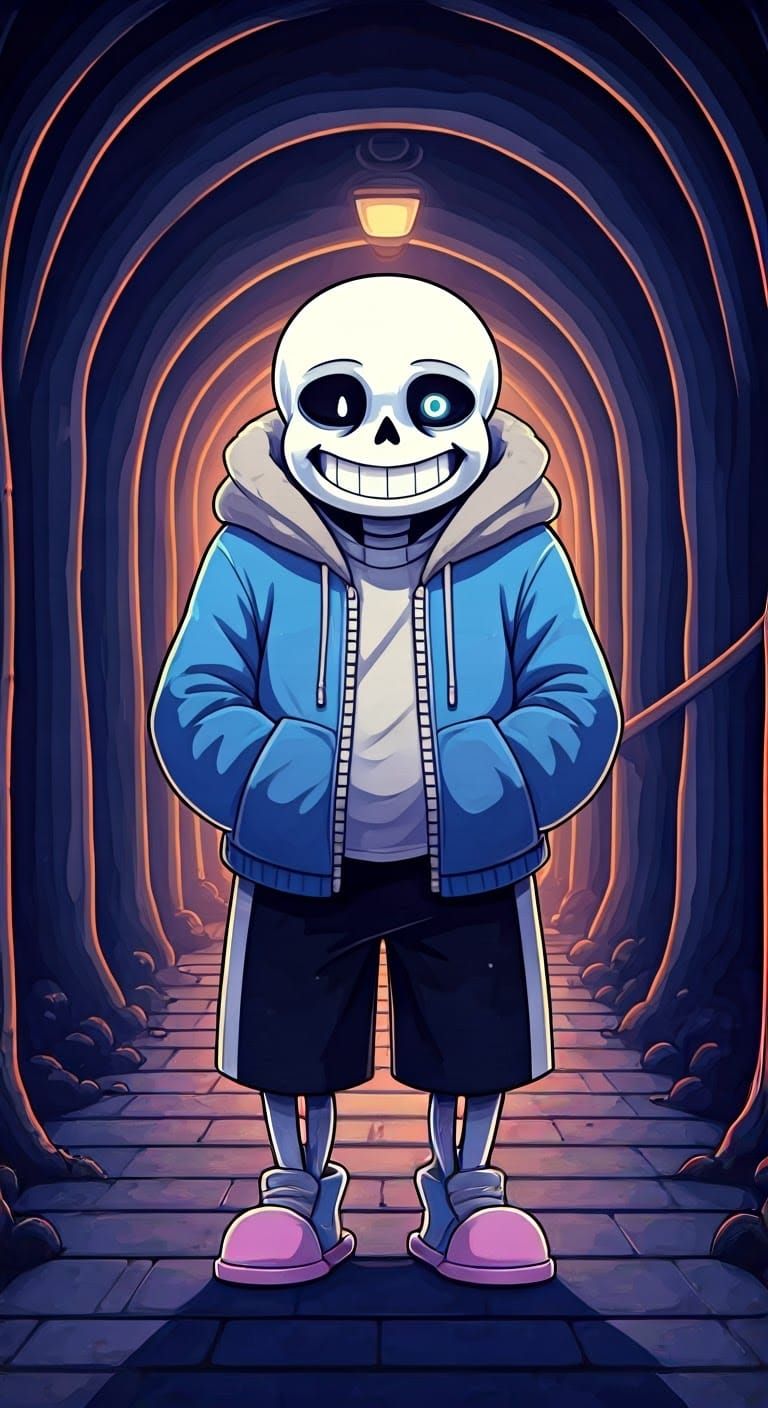 Sans from Undertale in Storybook Style