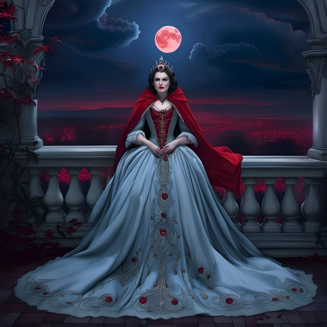 Victorian Vampire Queen in Art Nouveau Style