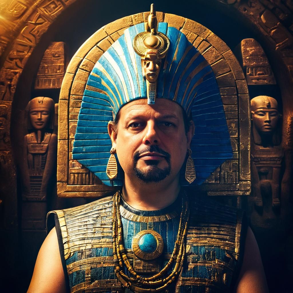Pharaoh Portrait in Art Nouveau Style