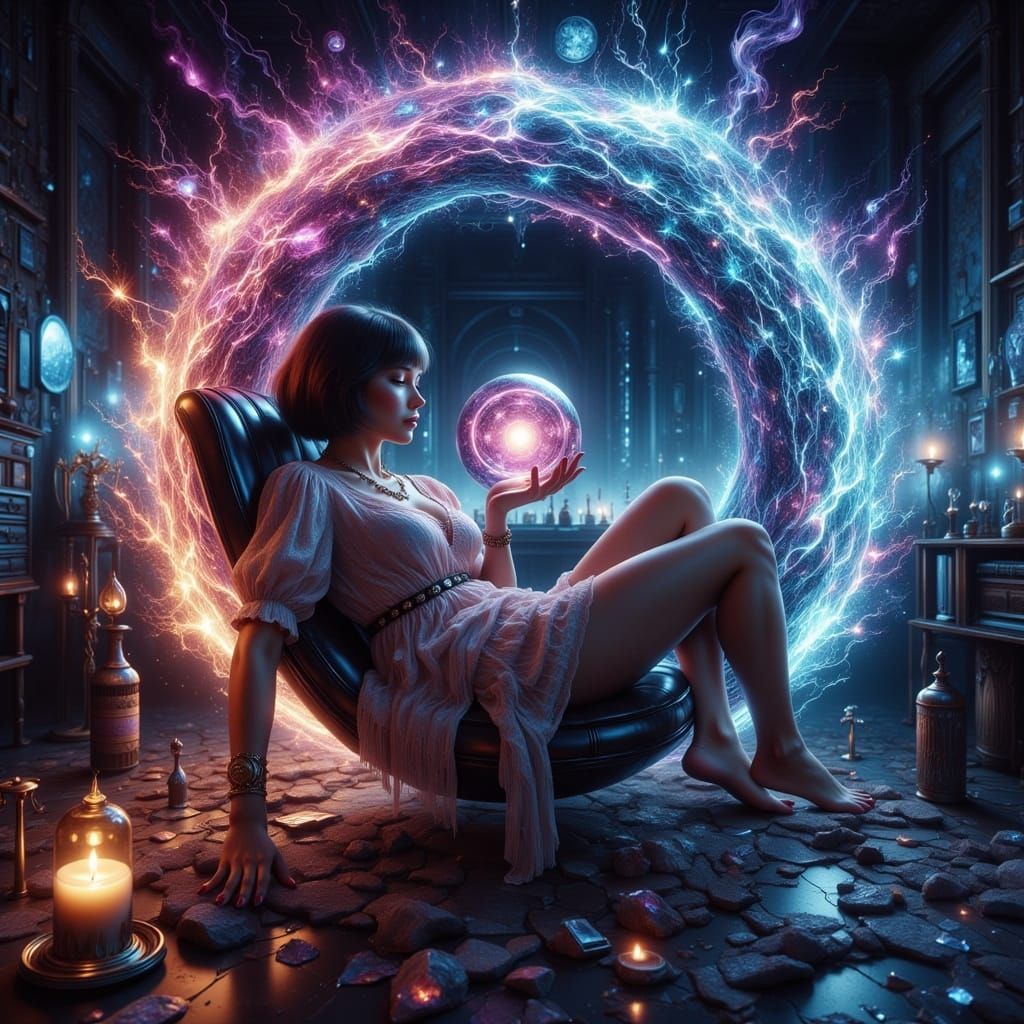 Loxy Isadora Bliss in Zero Gravity, Digital Art