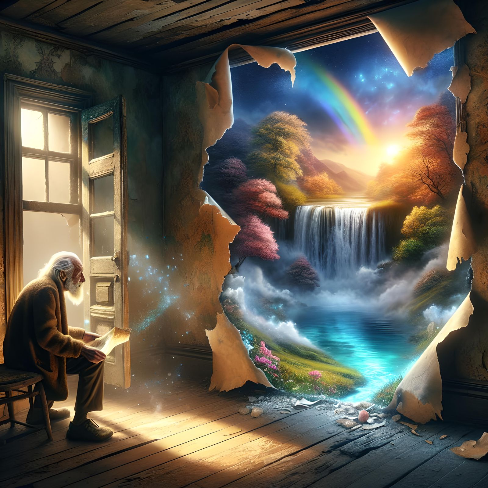 Man Uncovers Magical Landscape in Old House