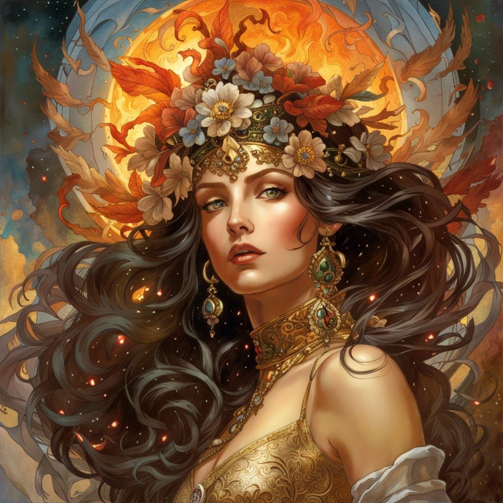 Atar: God of Fire in Rococo Art Style