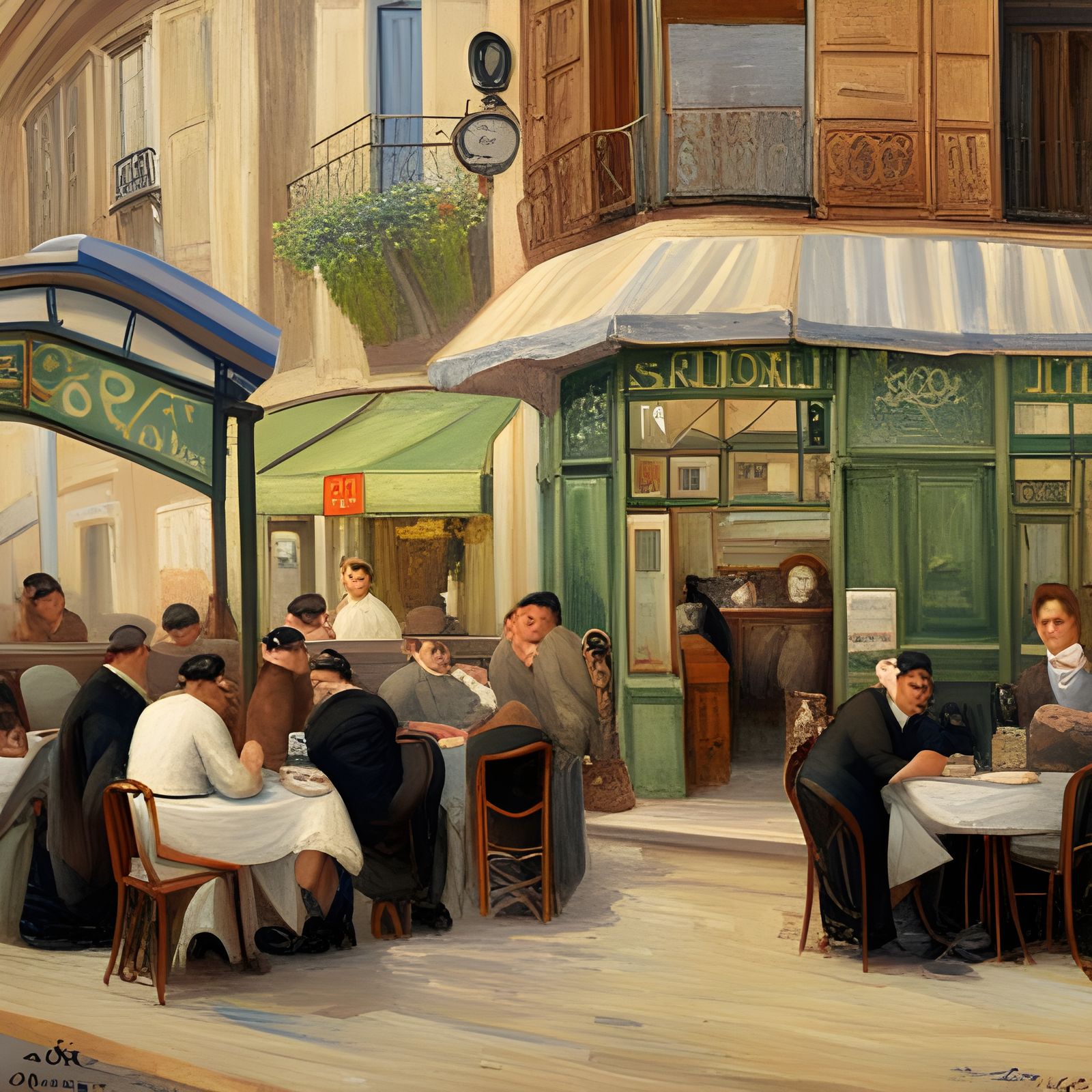 French Cafe, 1932, in Historical Realism Style