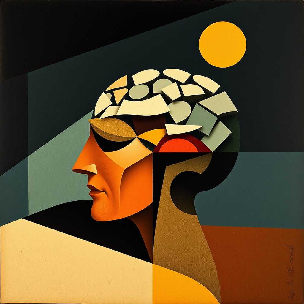 Abstract Cubism: Mind Escaping Sclerotic World