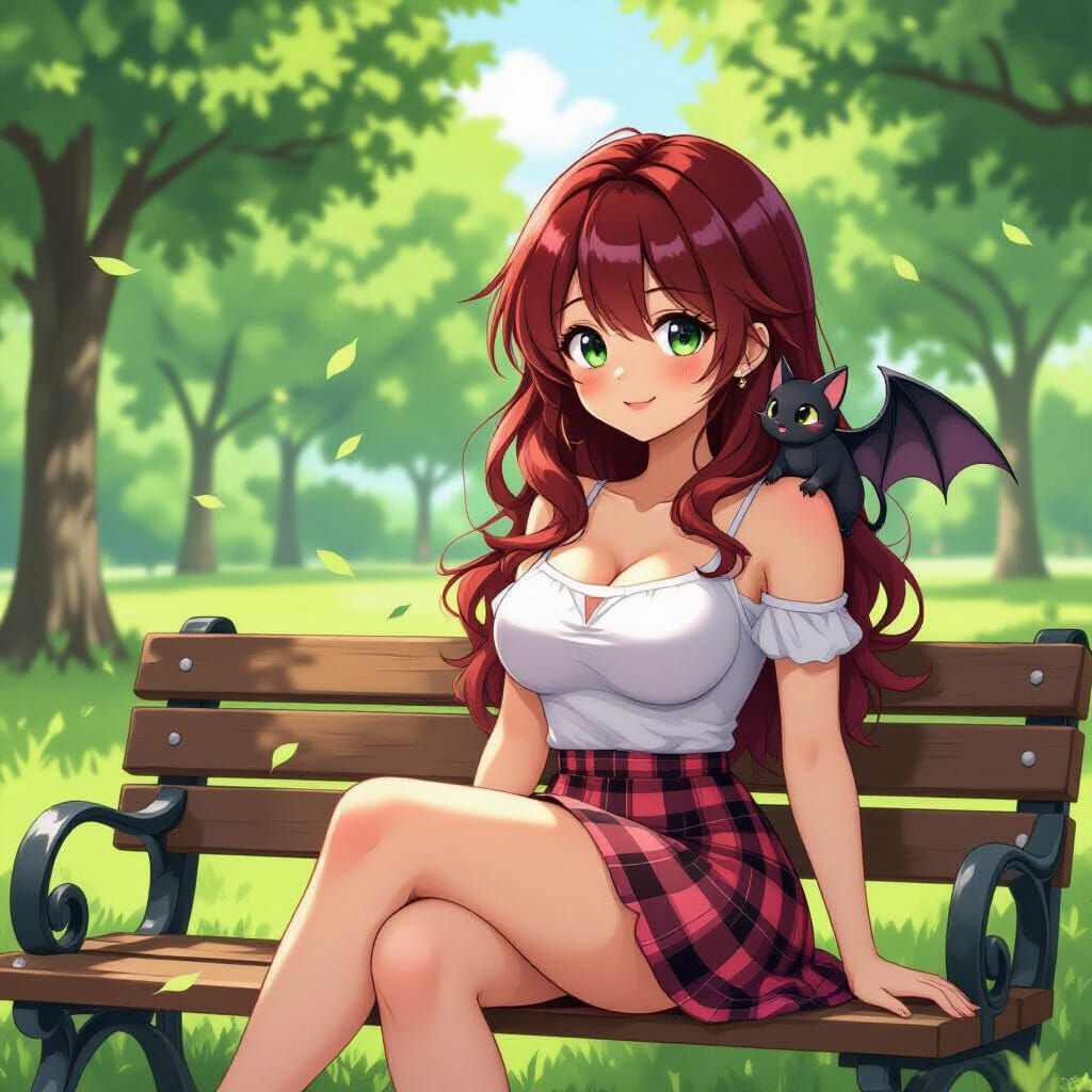 Anime Girl with Bat in Studio Trigger Style