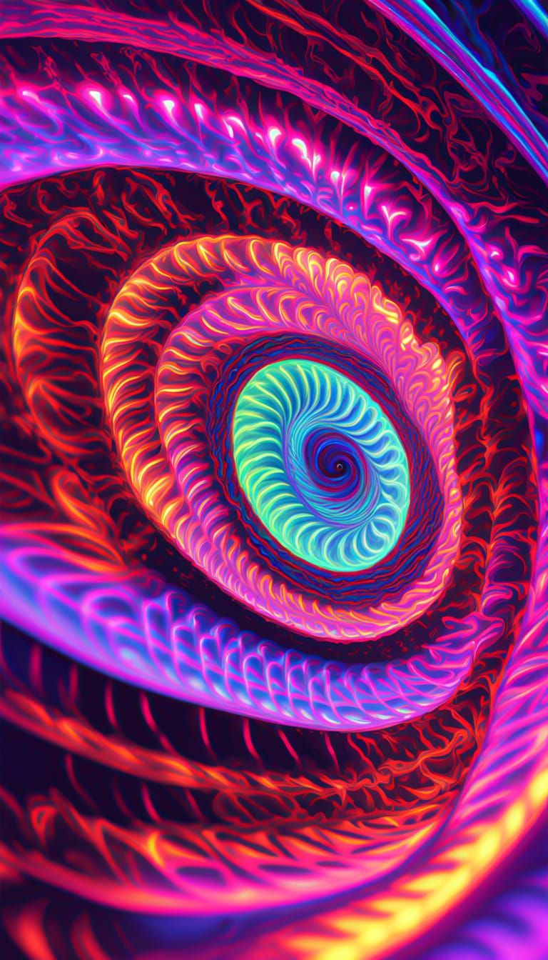 Psychedelic AI Art with Neon 3D Effects