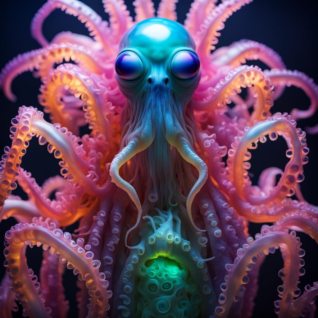 Iridescent Jellyfish Alien Ruler: A Galactic Vision