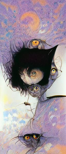 Cats Portrait Inspired by Impressionism and Cartoon Art