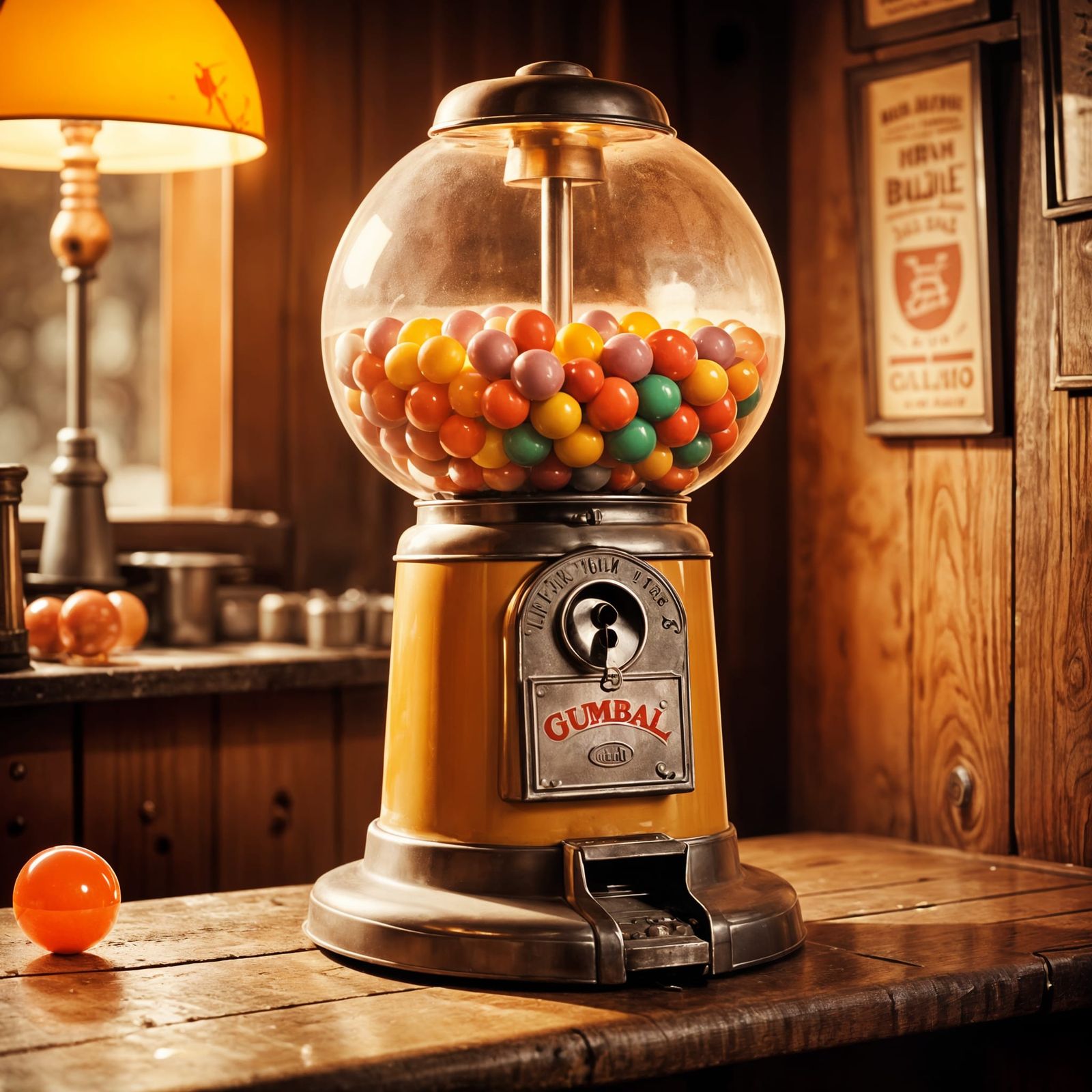 Retro Gumball Machine in Barber Shop