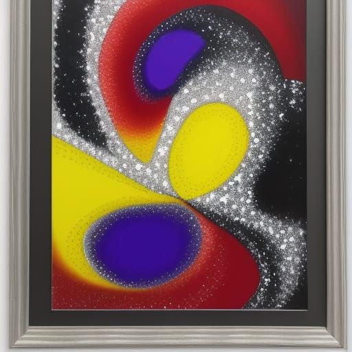 Colorful Dotted Diamond Pour Painting in Motion