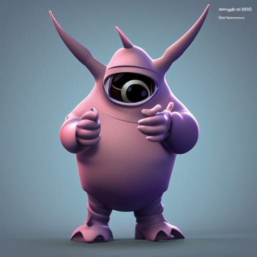 Gengar with Goggles in Pixar-style 3D Art