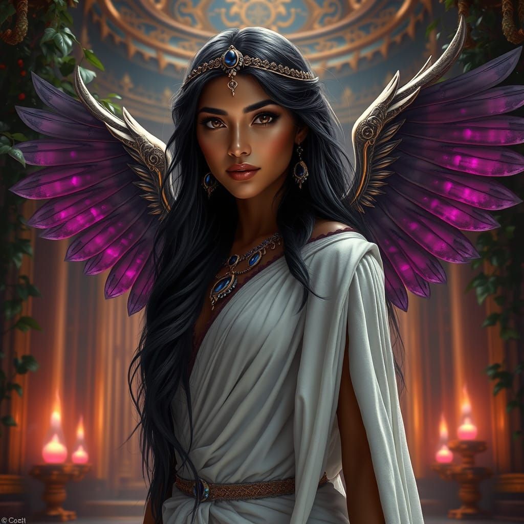 Ethereal Goddess of Love in Ancient Temple