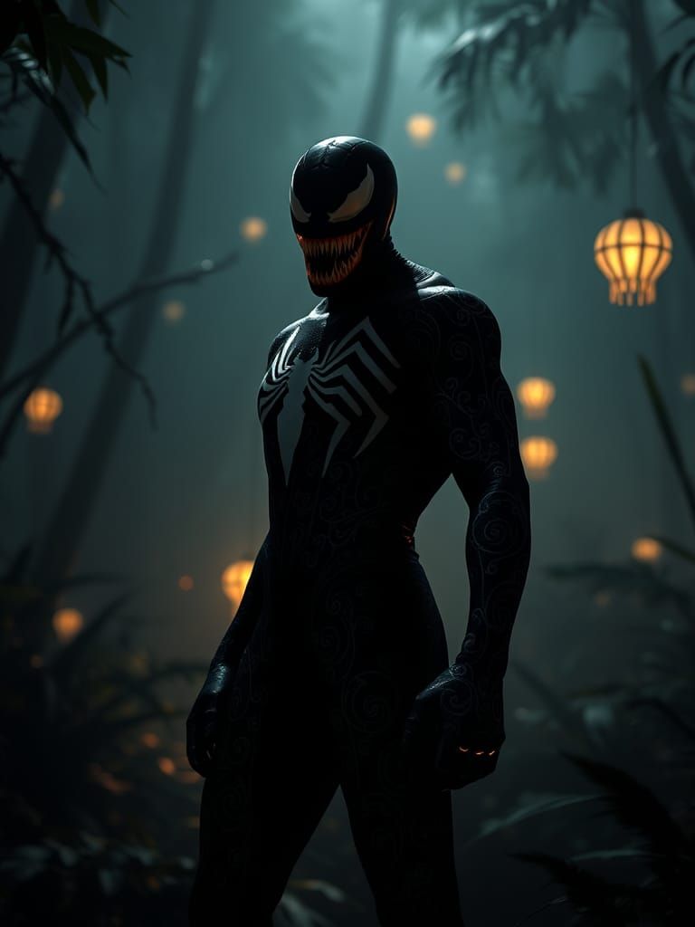 Venom in Malaysian Batik Style, Jungle Scene