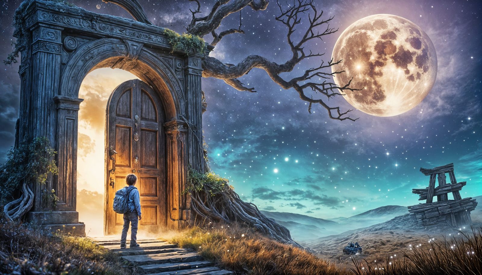 Magical Moon Door Opens to Fantasy Realm