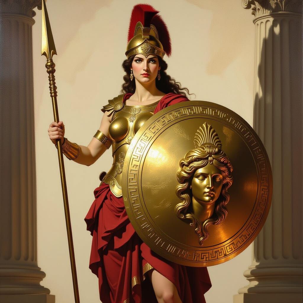 Goddess Athena in Heroic Neoclassical Style
