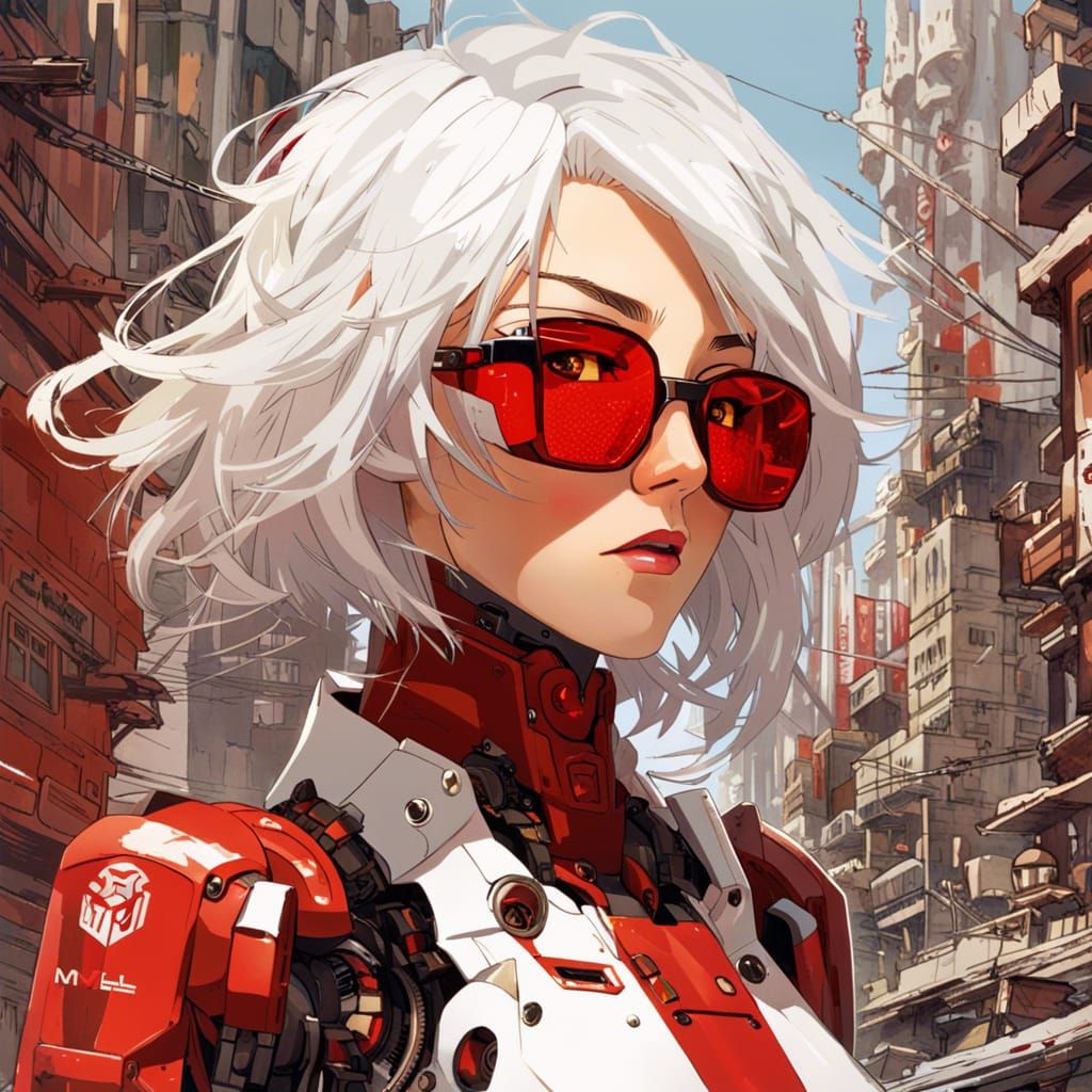 Mecha Woman in War-Torn City, Art Style