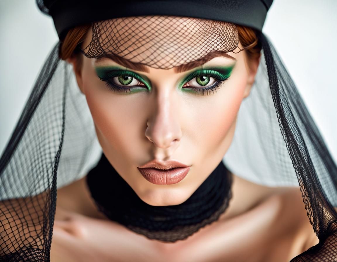 Sensuous Woman in Erotic Lingerie: Hyperrealistic Portrait