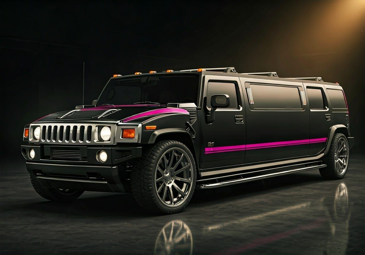 Luxury Hummer Limousine in High-End Garage Ambiance