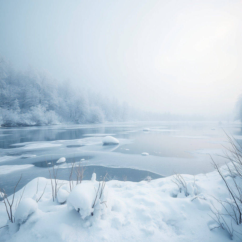 Ethereal Frozen Pond in Winter Wonderland