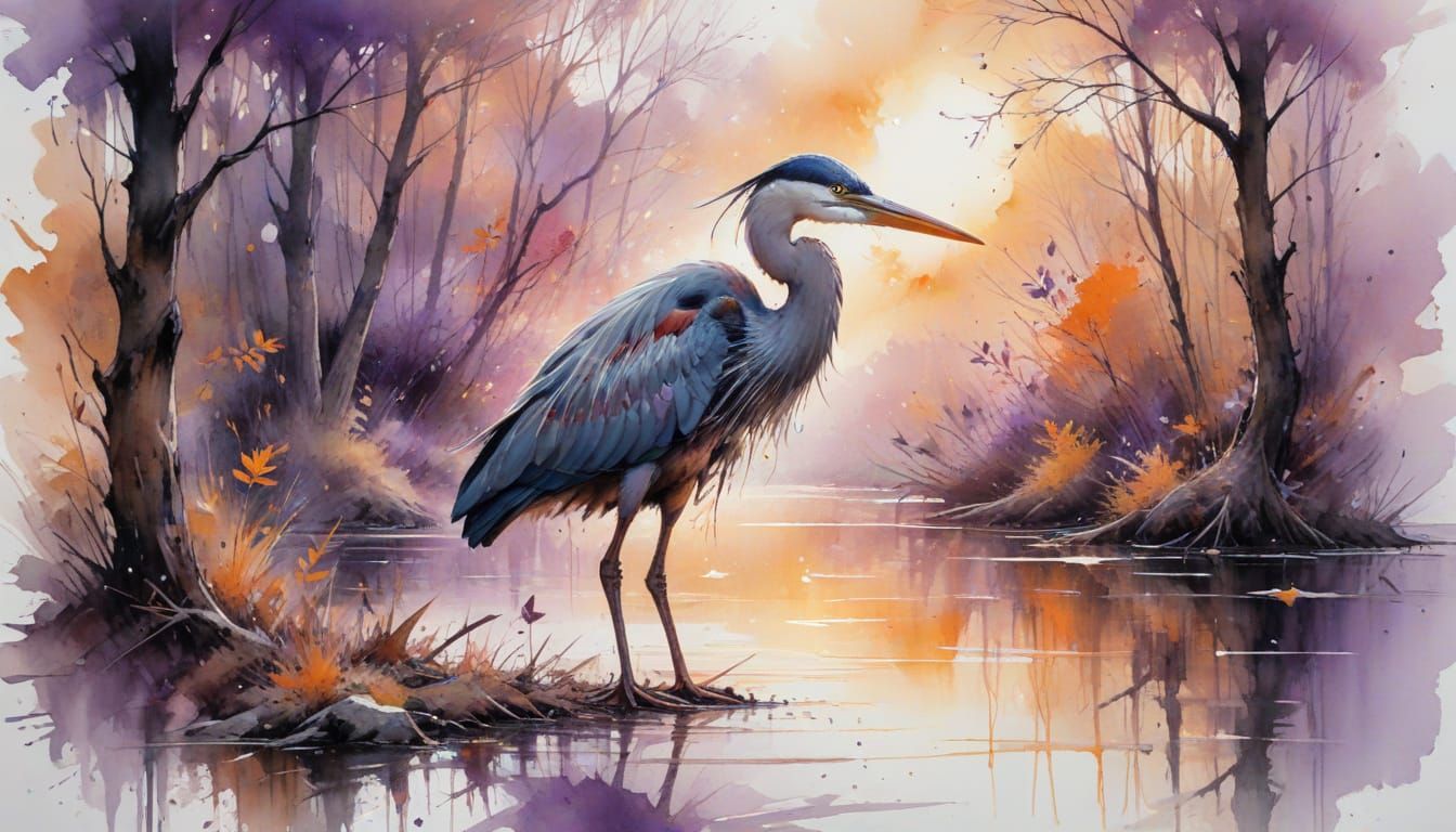 Fischreiher am Wasser