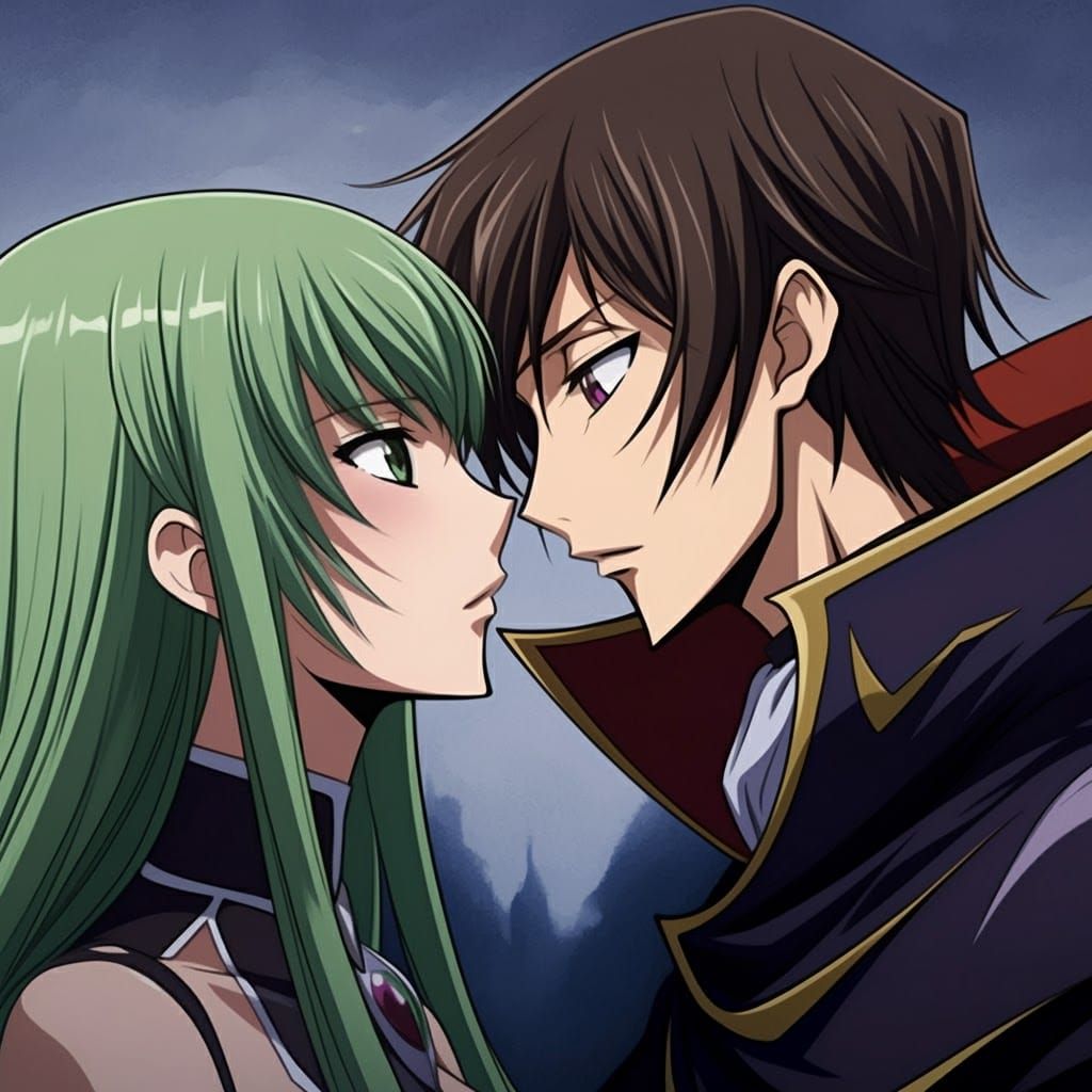 Lelouch and C.C. from Code Geass.