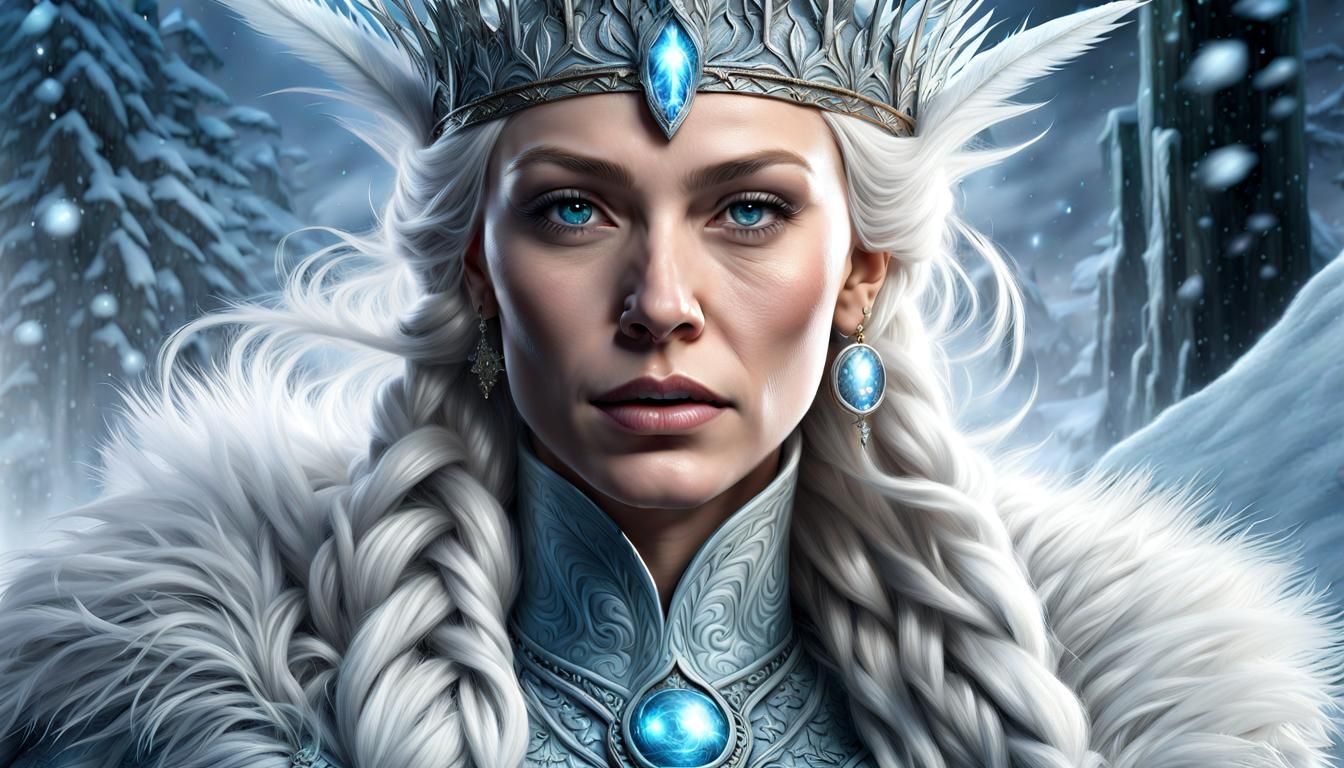 Queen Jadis, White Witch, in Dark Fantasy Art
