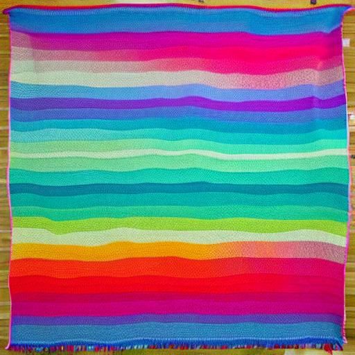 Colorful Triangular Patchwork Blanket in Airbrush Art