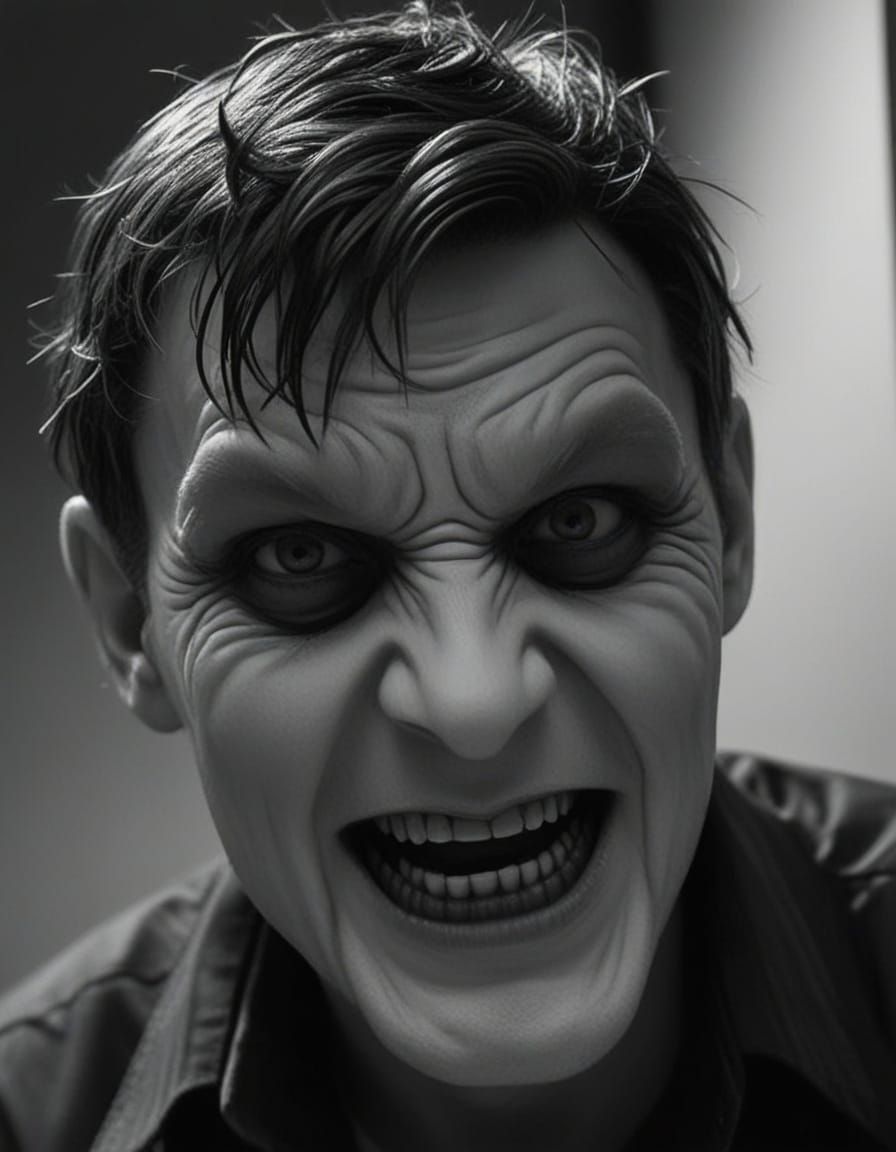 Dark, Moody Portrait of a Menacing Figure in a Business Suit