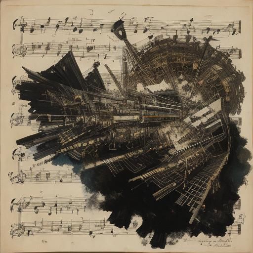 Music Notes of Endless War: Expressionist Art